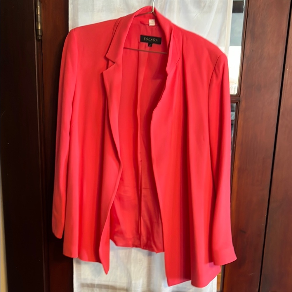 Escada Women's Pink/Peach Blazer | Menswear Look for Spring